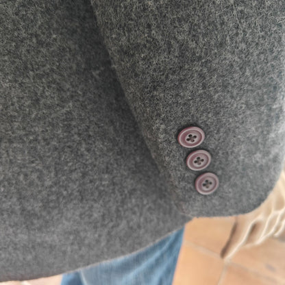 Eddie Bauer Petite XS Wool Blend Angora Blazer Coat Charcoal Gray Vintage Made in Hong Kong