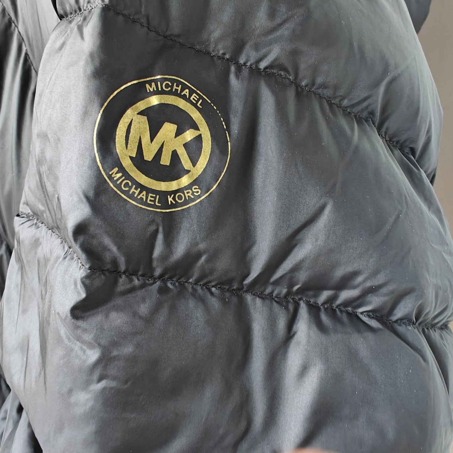Michael Kors Packable Down Puffer Coat Black Hooded Long Jacket Women’s 1X Plus Size