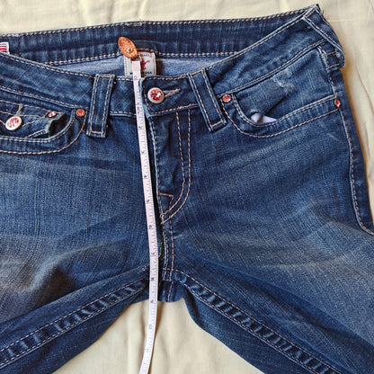 True Religion Made in USA Bootcut Jeans Women’s 30 Blue Thick Stitch