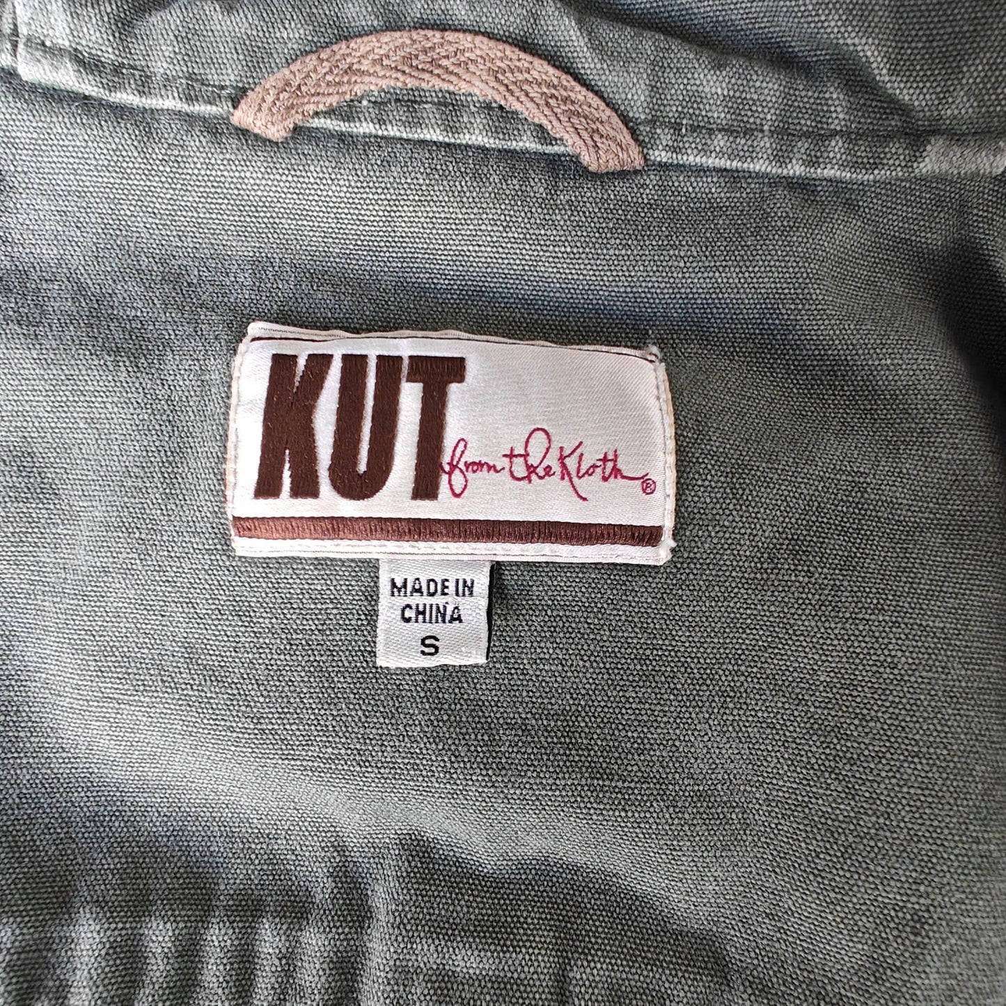 KUT from the Kloth Utility Jacket Women’s Small Olive Green Military Style Coat