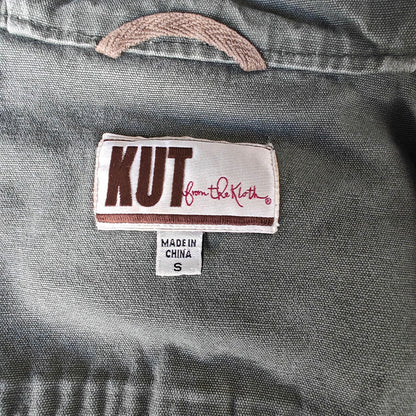 KUT from the Kloth Utility Jacket Women’s Small Olive Green Military Style Coat