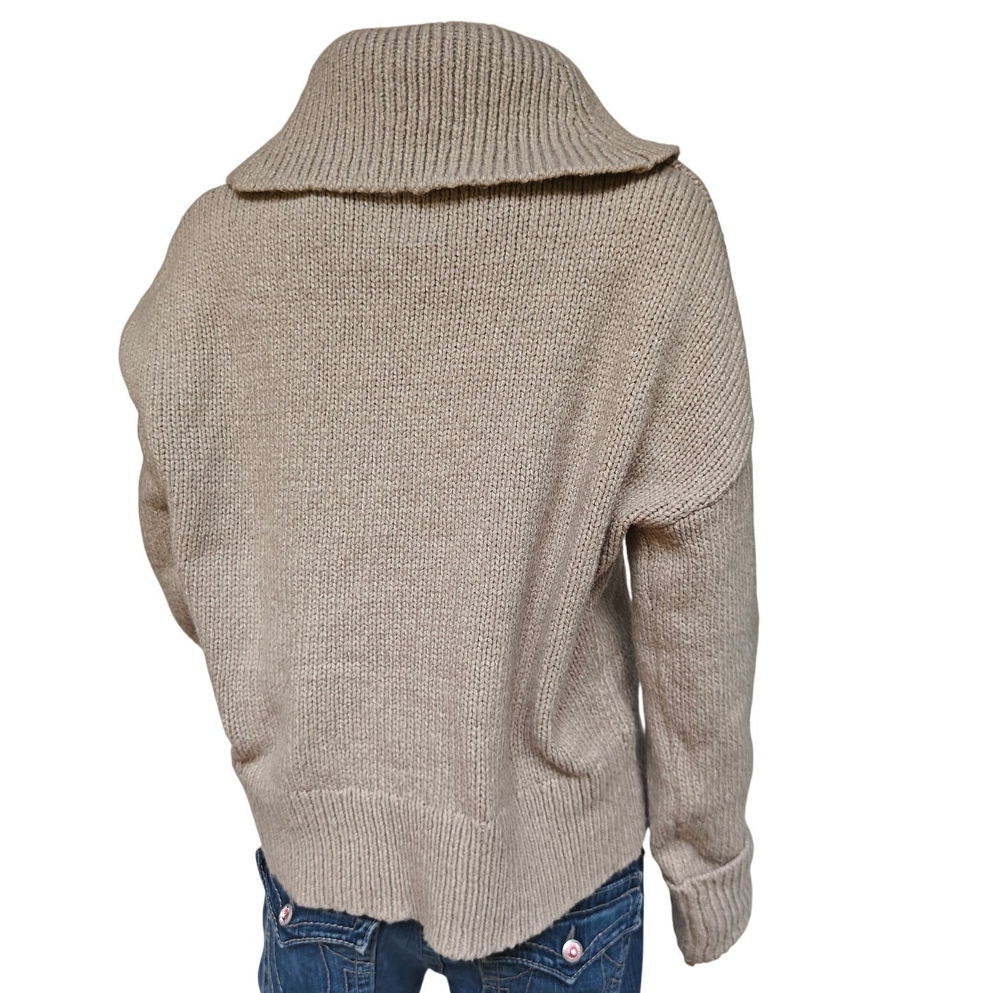 Banana Republic Chunky Turtleneck Sweater Women’s M Taupe Oversized Knit