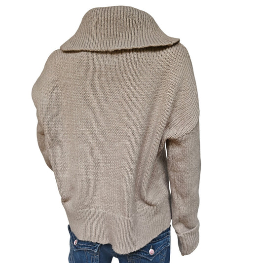 Banana Republic Chunky Turtleneck Sweater Women’s M Taupe Oversized Knit