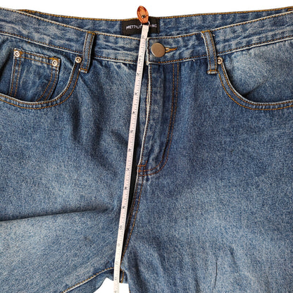 PrettyLittleThing Distressed High Waist Blue Mom Jeans Women’s Size 14