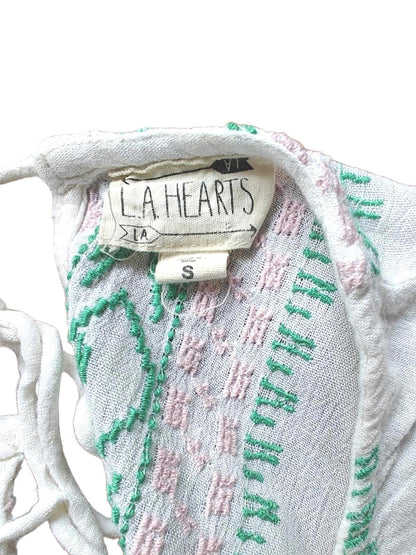 LA Hearts Embroidered Crop Top - Size S