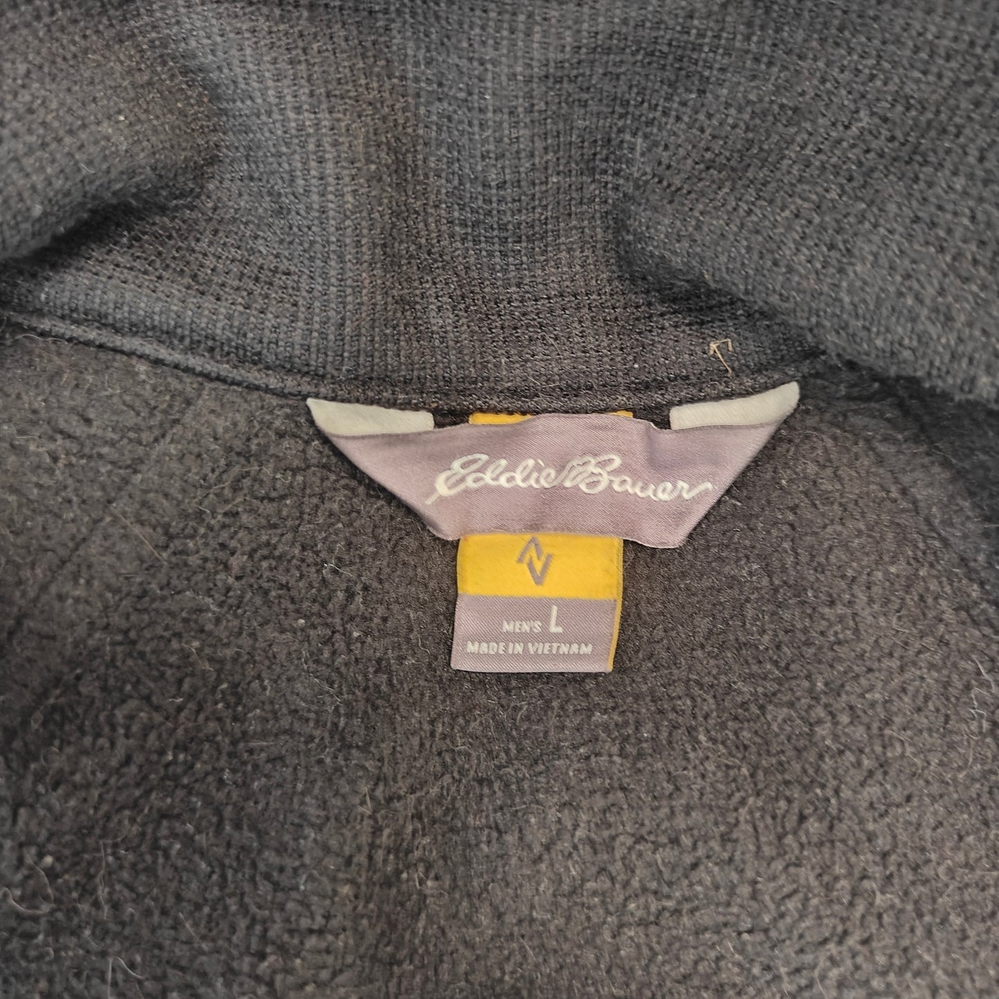 Eddie Bauer Men’s Black Full Zip Jacket Size L – Outdoor Casual Warm Layer