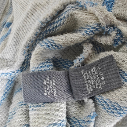 Aerie Blue Stripe Henley Waffle Knit Pullover Top Women’s Small