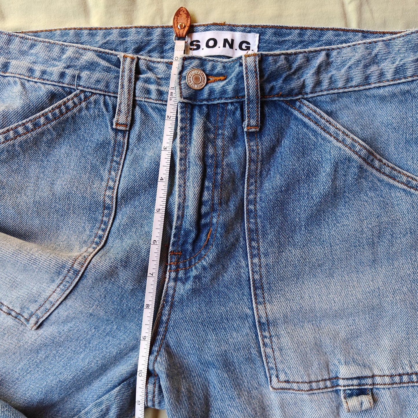 Y2K SONG Carpenter Jeans Women’s 7/26 Light Wash Utility Cargo Pockets