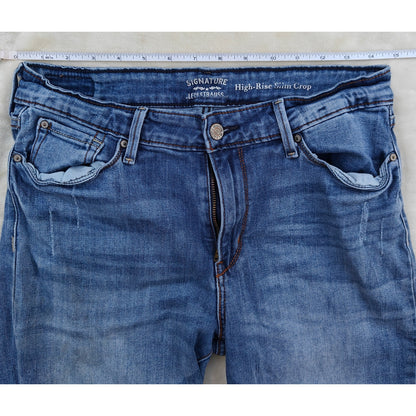 Signature by Levi Strauss High Rise Slim Crop Jeans 8 / W29 Medium Wash