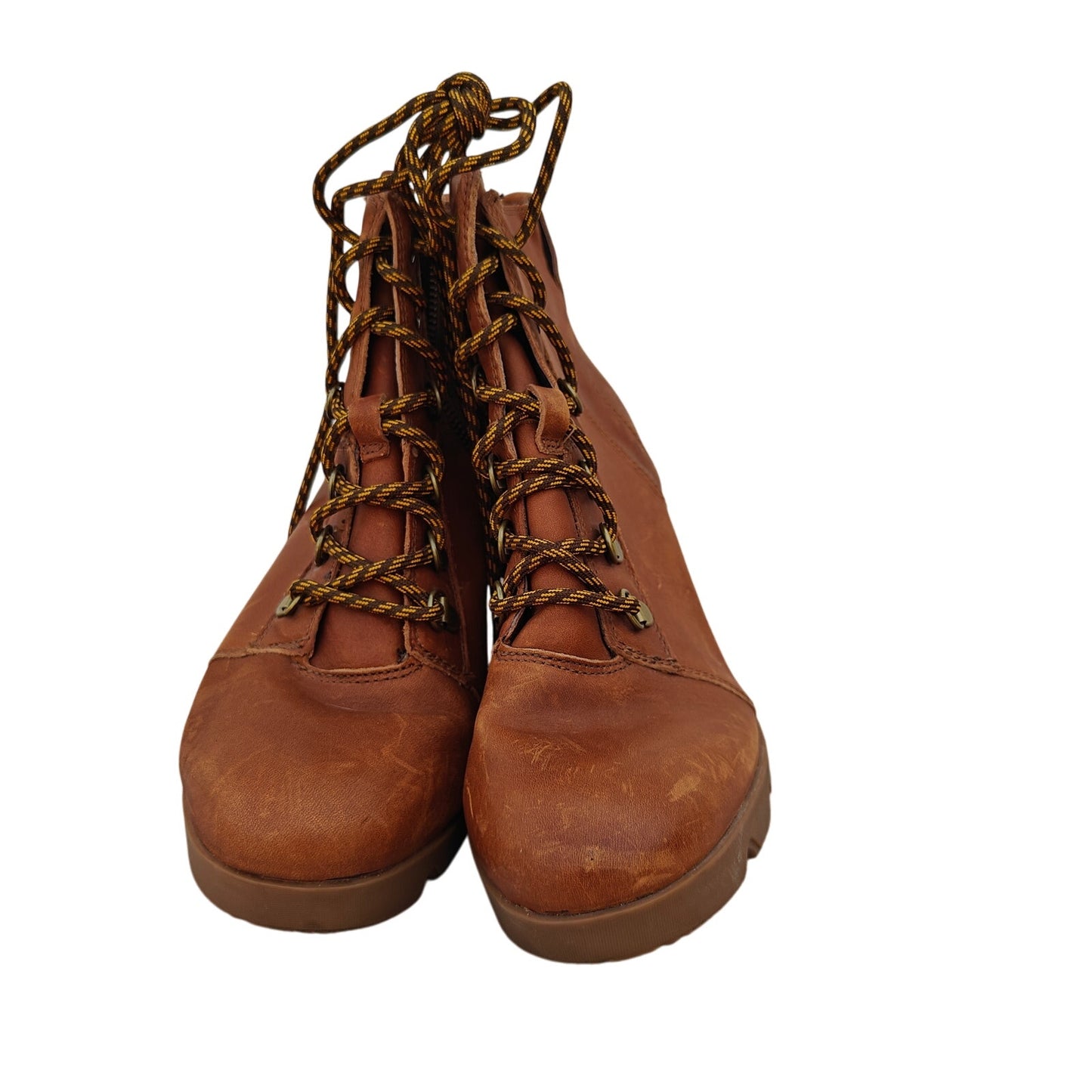 Sorel Joan of Arctic Wedge II Lace Boots Cattail Brown Size 9 EU40