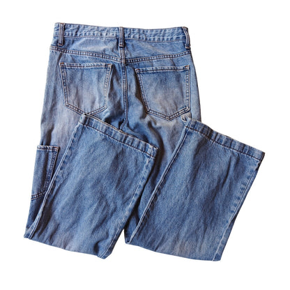 Y2K SONG Carpenter Jeans Women’s 7/26 Light Wash Utility Cargo Pockets