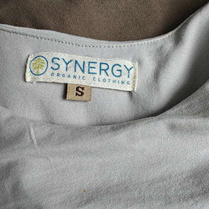 Synergy Organic Cotton Wing Print Tank Dress Sz S Gray Bodycon Midi