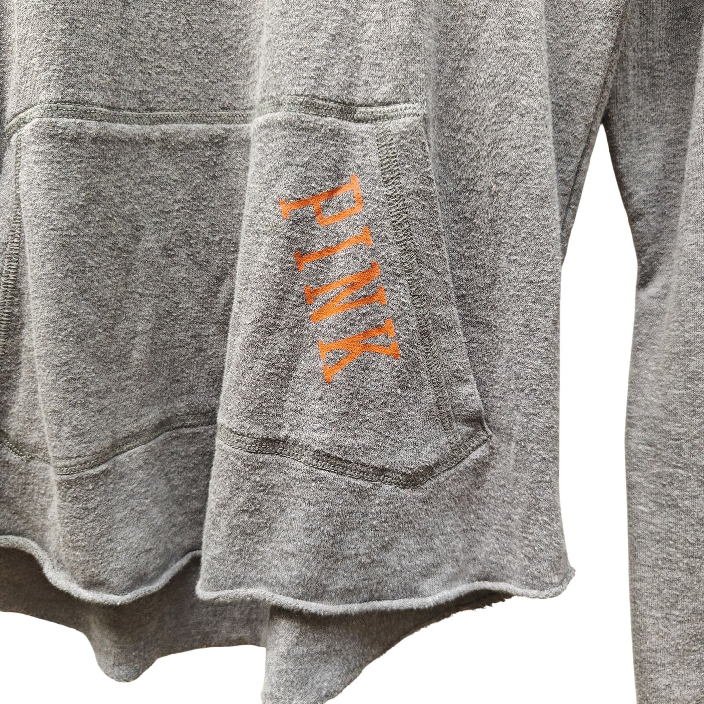 Victoria’s Secret PINK Texas Longhorns Quarter Zip Hoodie Gray Orange Size S