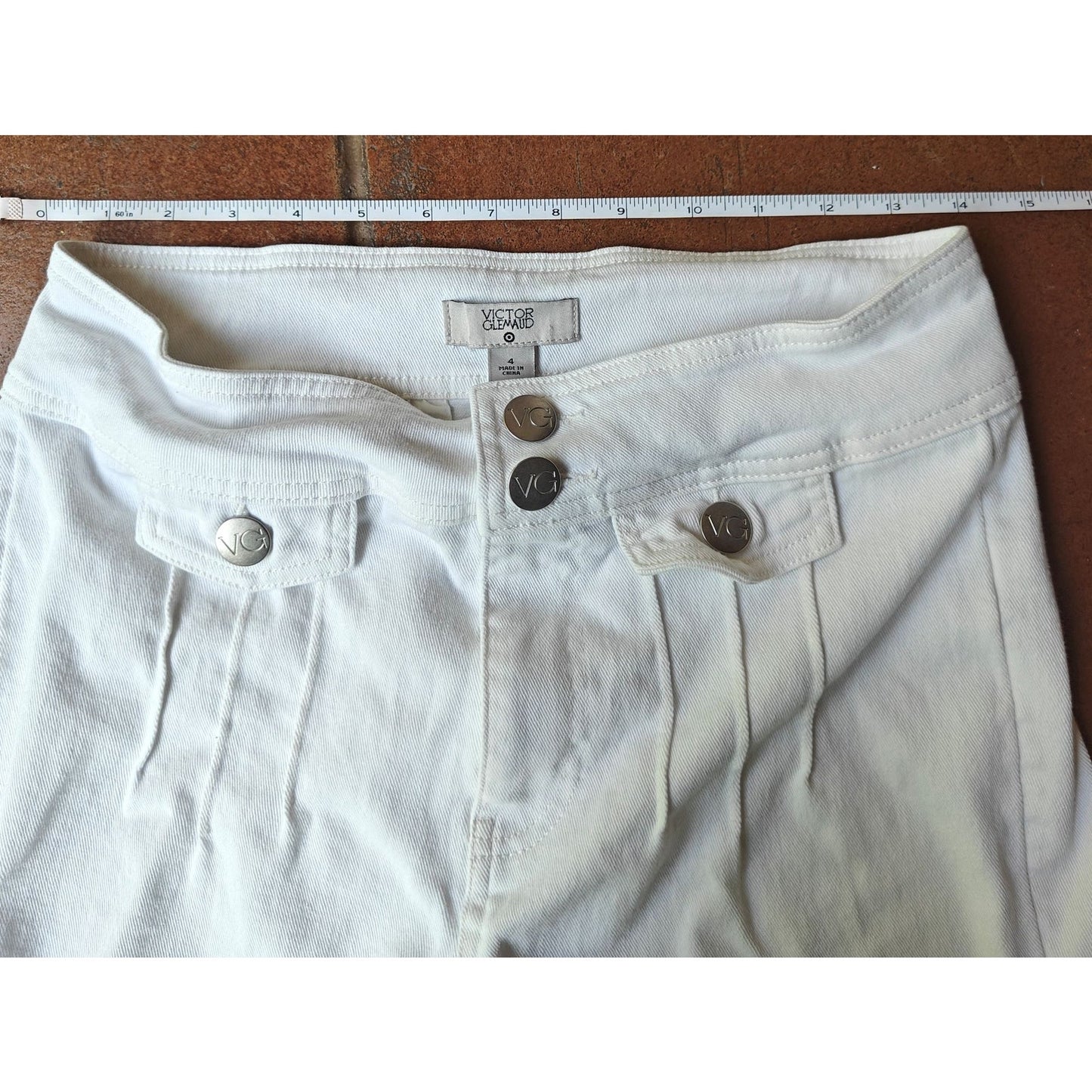 Victor Glemaud White High Rise Wide Leg Flare Jeans Women’s Size 4