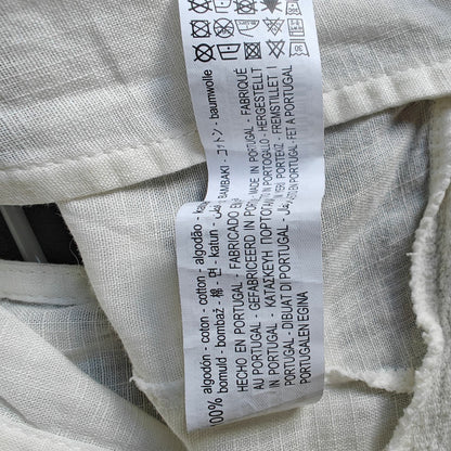 ZARA Linen-Blend Plunge Crop Top Ivory Sleeveless Bustier Wrap Waist – Size S, Made in Portugal