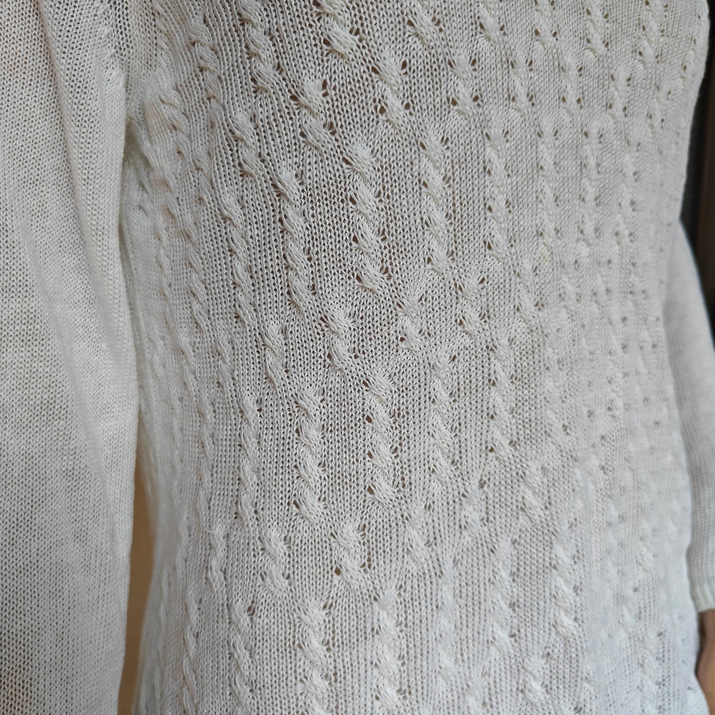 Tommy Bahama White Open-Knit V-Neck Sweater Cover-Up | Women’s M