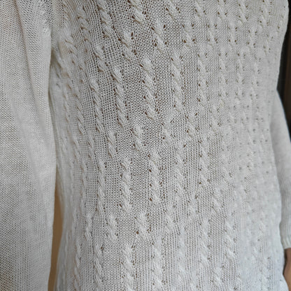 Tommy Bahama White Open-Knit V-Neck Sweater Cover-Up | Women’s M