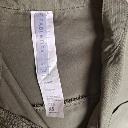 Fabletics Utility Jumpsuit XS Olive Green 100% Lyocell Long Sleeve