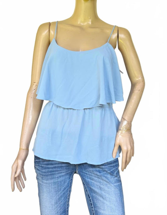 Forever 21 Blue Layered Cami Tank Top Size L NWT