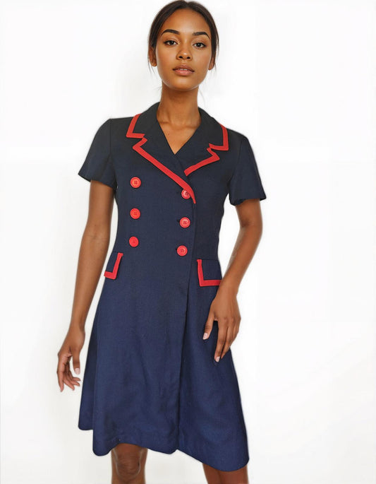Vilano Vintage 60s Double Breasted Dress
