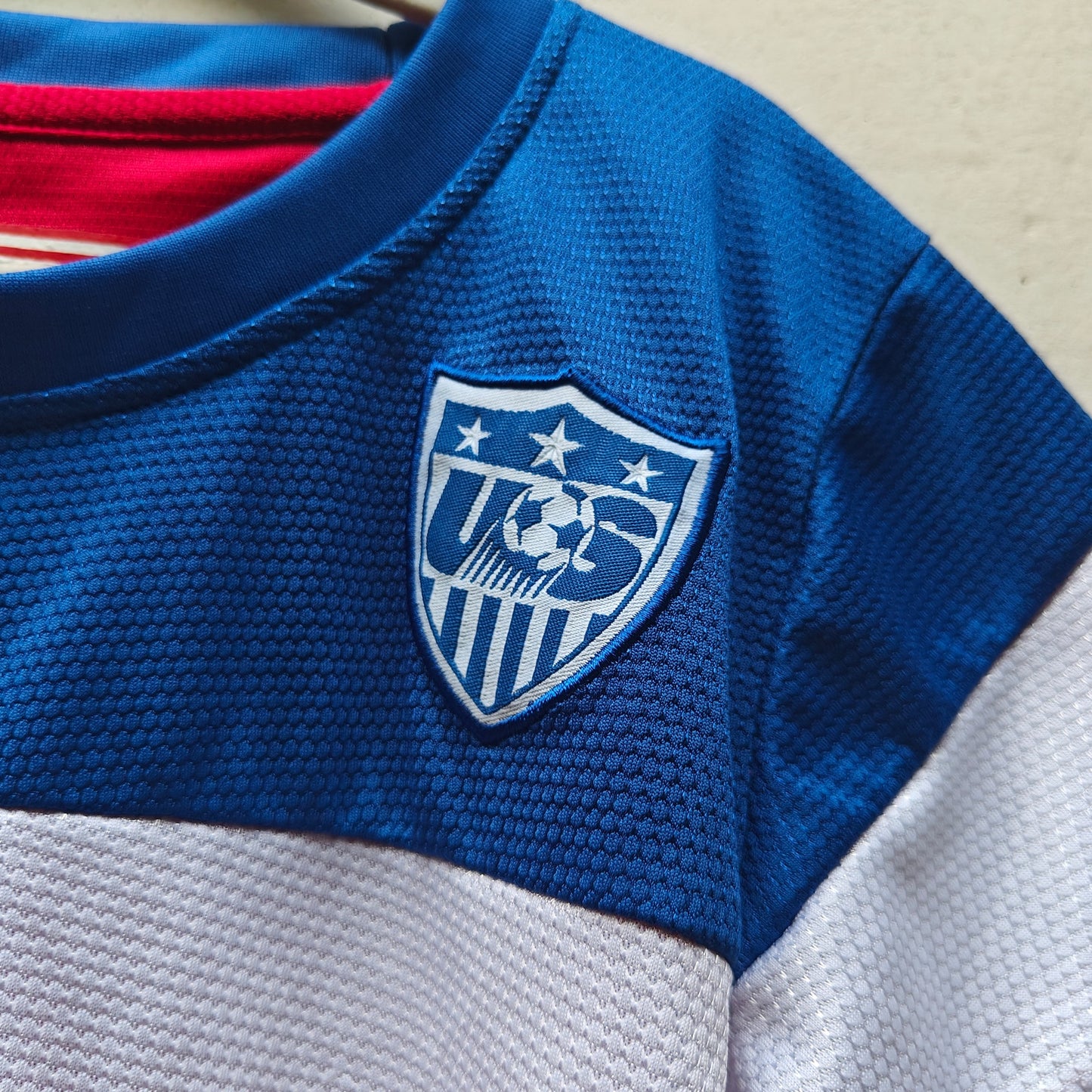 Nike USA Soccer Kids Jersey Dri-FIT Red White Blue Authentic Crest