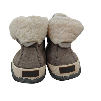 Sorel Out ’N About Conquest Waterproof Suede Shearling Boots, Gray