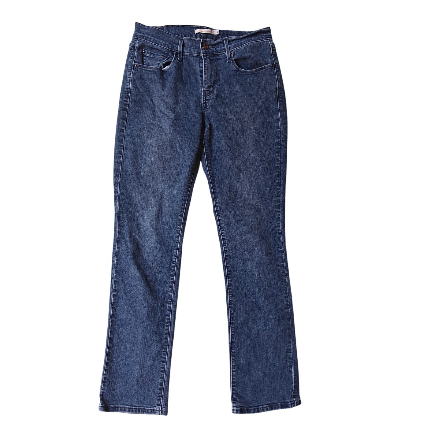Levi's 505 Straight Leg Jeans Blue Denim Classic Fit Zip Fly 5-Pocket Size 4