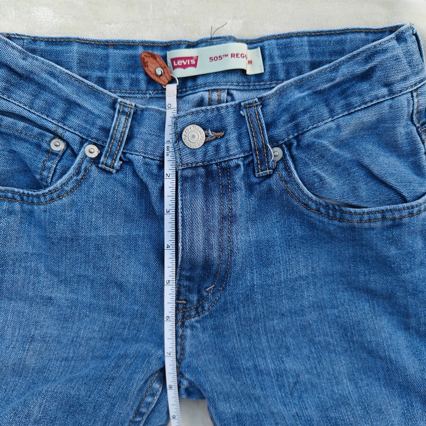 Levi’s Kids 505 12 Regular Straight Jeans Blue W28 L26 Adjustable Waist
