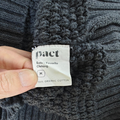 Pact Organic Cotton Waffle Knit Sweater Navy | Women’s M Crewneck