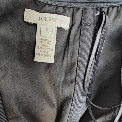 J.Crew Black Strapless Cotton Ginny Dress w/ Ribbon Waist – Size 4 | LBD Cocktail