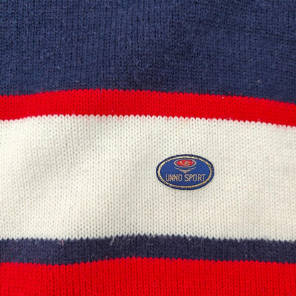 Vintage Unno Sport Ski Sweater Navy Red White Stripe Retro 80s 90s Style