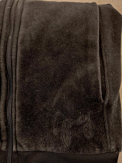 Juicy Couture Velour Black Zip-Up Hoodie - Size XS