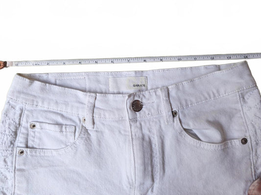 Garage White Retro High Rise Denim Shorts Size 5