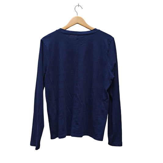 J.Crew Long-Sleeve Slub Cotton Tee Navy Crewneck Basic Staple