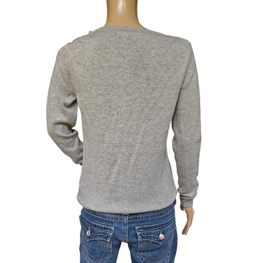 Banana Republic Gray Pointelle Crewneck Sweater Women’s Small