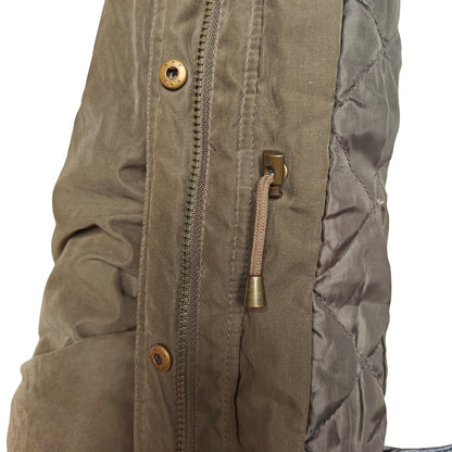 a.n.a Olive Faux-Fur Hooded Parka Coat Women’s L – Quilted Lining, Pockets