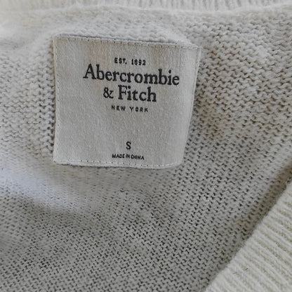 Abercrombie & Fitch Wool-Blend V-Neck Sweater Ivory Women’s Small