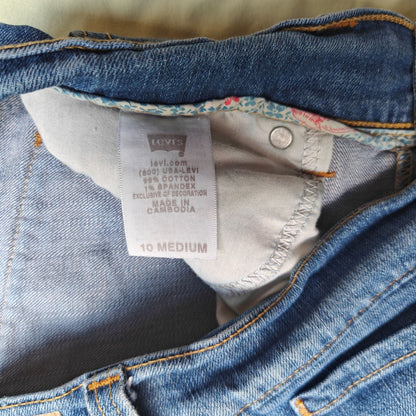 Levi’s 542 Bootcut Jeans Size 10 Medium Wash Raw Hem Stretch Denim