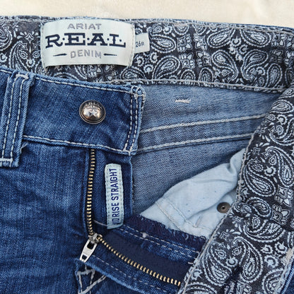 Ariat R.E.A.L. Mid Rise Straight Jeans Women’s 26R Blue Denim