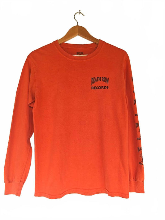 Death Row Records Orange Long Sleeve T-Shirt - Size S