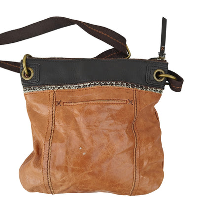 Sakroots The Sak Leather Crossbody Bag Brown Boho Adjustable Strap Small