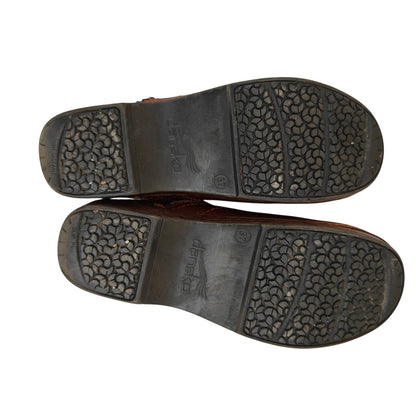 Dansko Professional Tooled Leather Clogs Brown Floral EU 37 US 6.5–7