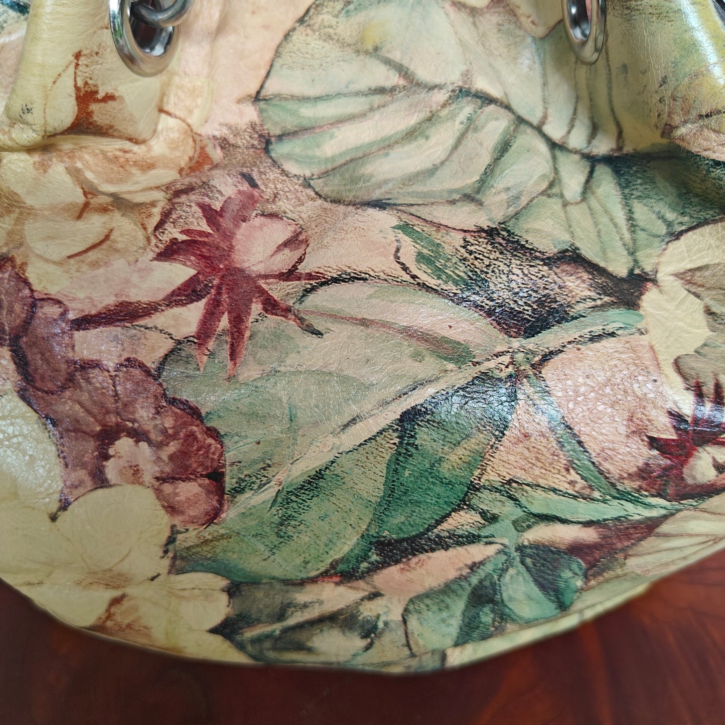 Maurizio Taiuti Made in Italy Floral-Print Leather Hobo Shoulder Bag – Yellow/Multi, Boho Slouchy Tote