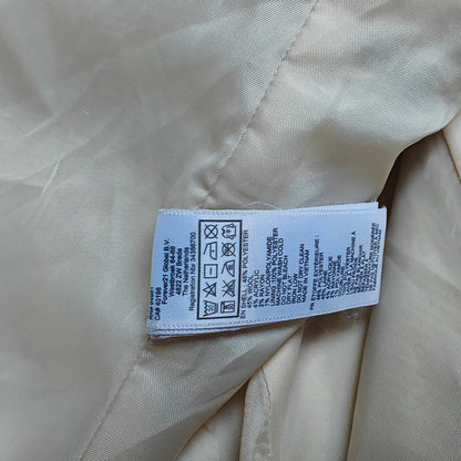 Forever 21 Belted Peacoat Beige Wool Blend Double Breasted Women M