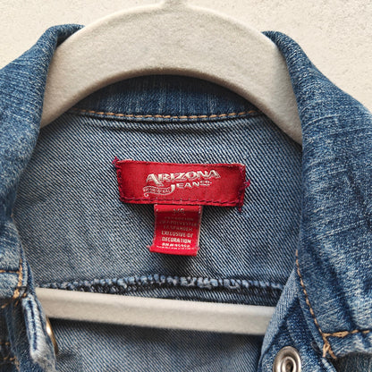 Arizona Jean Co kids denim jacket blue stretch trucker XS, medium wash