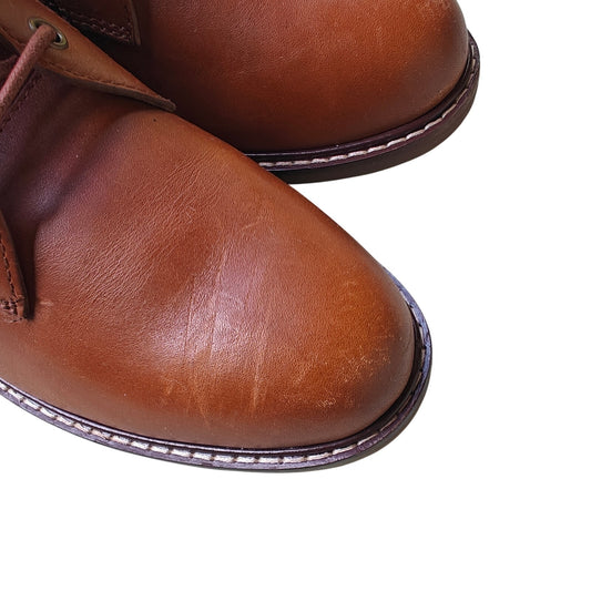 Madewell Brown Leather Lace-Up Combat Ankle Boots Women’s Size 10 Minimalist