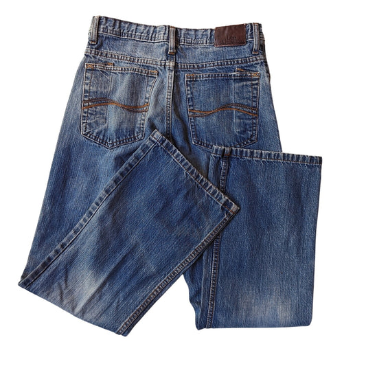 Lee Girls Adjustable Waist Relaxed Straight Jeans Size 16 Regular Blue