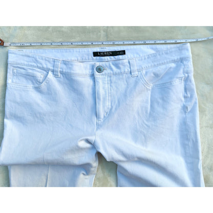 Lauren Ralph Lauren White Skinny Jeans Women’s Size 12 Stretch Denim