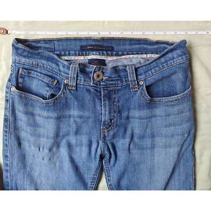 Levi’s 542 Bootcut Jeans Size 10 Medium Wash Raw Hem Stretch Denim