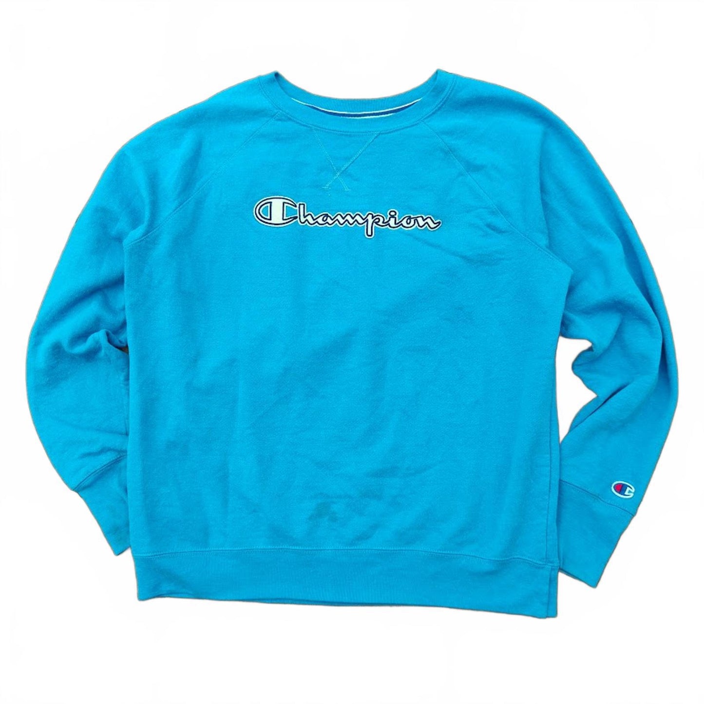 Champion Blue Crewneck Sweatshirt Men’s Large Athletic Pullover Vintage Look